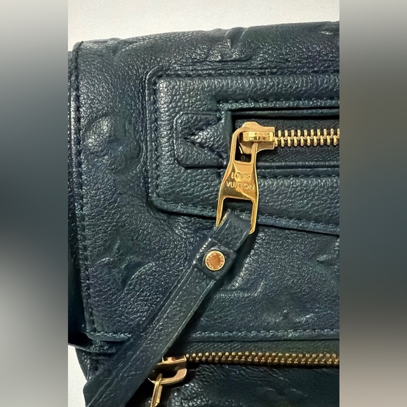 Authentic Louis Vuitton Petillante Empreinte Clutch Blue-Black with Added Strap - Picture 7 of 16